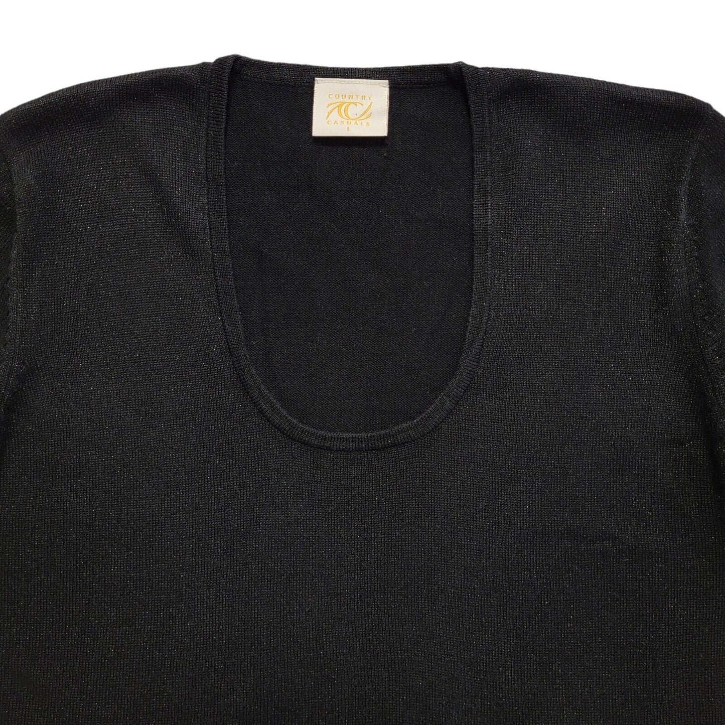 Country Casuals Vintage 90s Black Round Neck T-Shirt Uk Women's Size L
