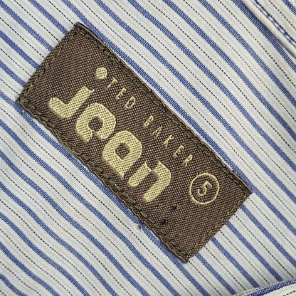 Ted Baker Vintage Y2K  Blue White Striped Short Sleeve Shirt Men's UK L