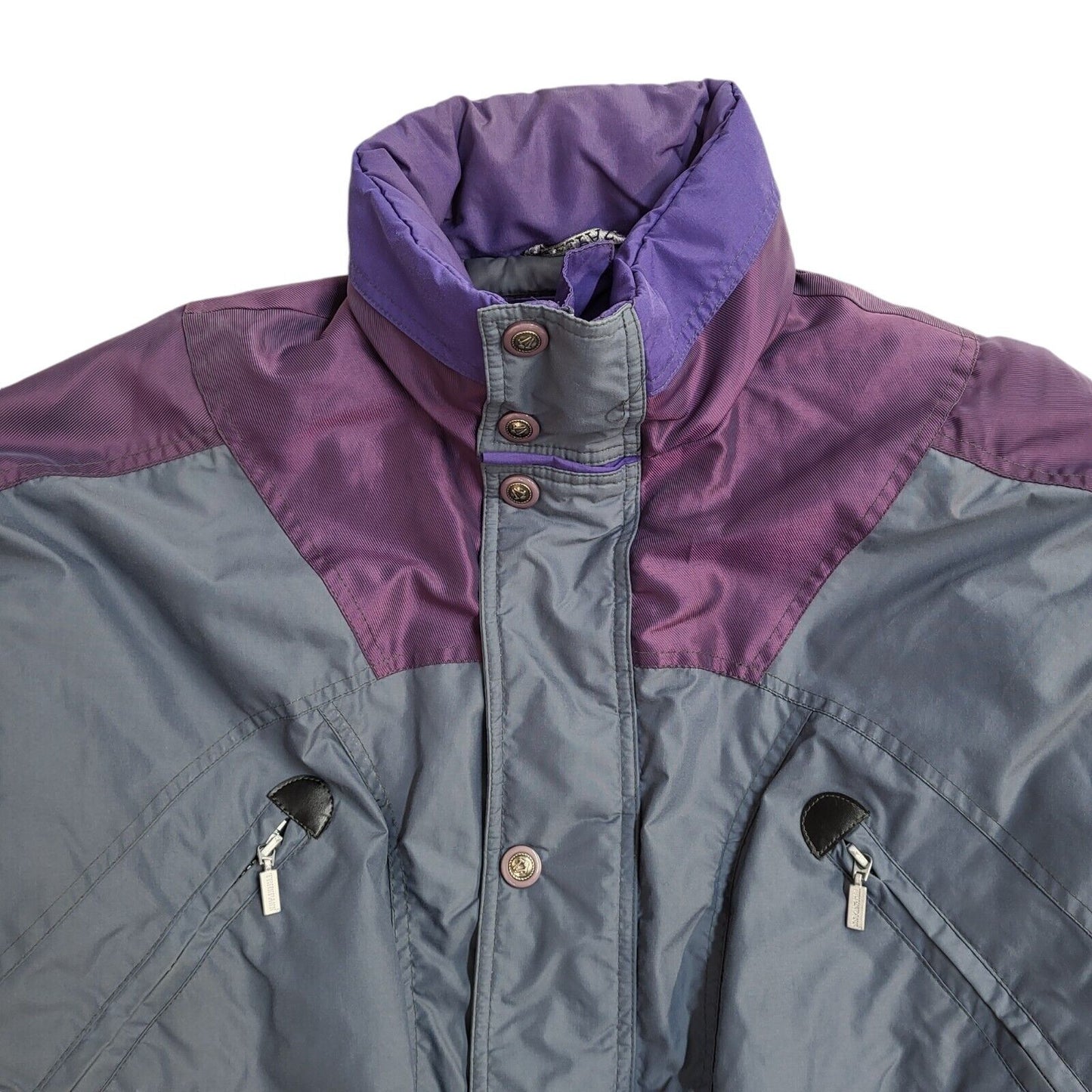 Trespass Vintage 90's Grey & Purple Ski Jacket UK Men's Size Large