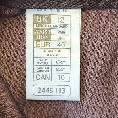 St Michael 90s Brown Corduroy Trousers With Foot Strap Womens UK12 W27 L27