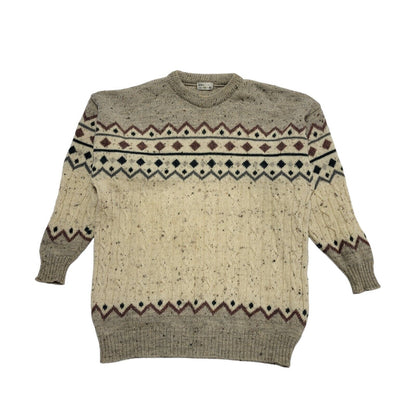 BHS Vintage 90's  Beige Wool Jumper Mens UK Size Medium