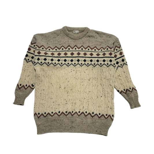 BHS Vintage 90's  Beige Wool Jumper Mens UK Size Medium