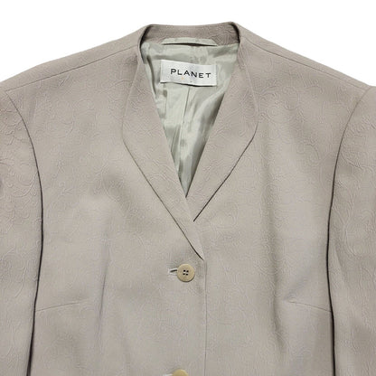 Planet Vintage 80s Grey Purple Vine Pattern Over Coat Uk 10