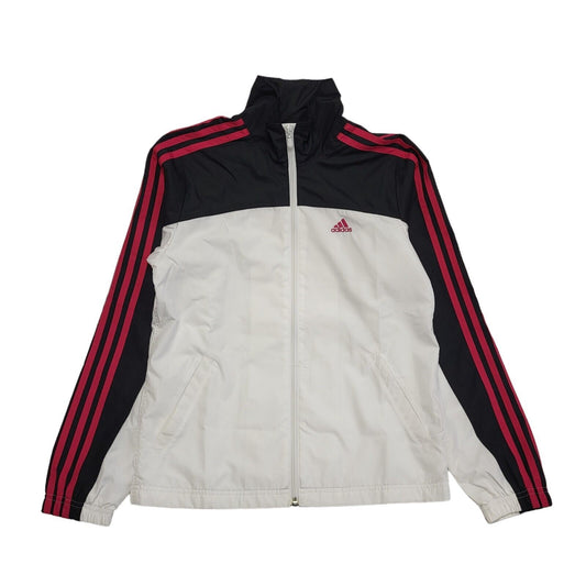 Adidas White & Black Vintage Y2K  Zipped Sports Jacket Uk Women's Size 10