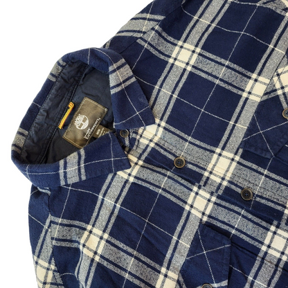 Timberland Earth Keepers Y2K Blue & White Check Shirt Men's Size Medium