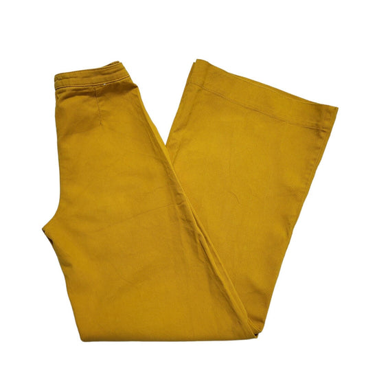 United Colors Of Benetton 80's Yellow Wide Leg Jeans Womens UK 6 W24 L33
