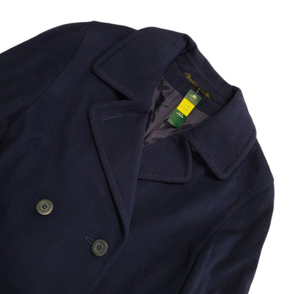 Marks & Spencer Vintage 90s Navy Blue Button Over Coat Women's Size 16 Bnwt