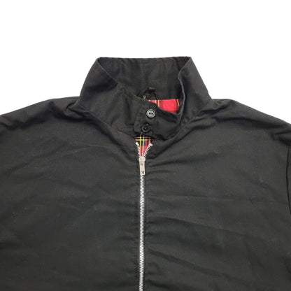 Vintage Tartan Lined Black Zip Up Bomber Jacket Men's Size Medium