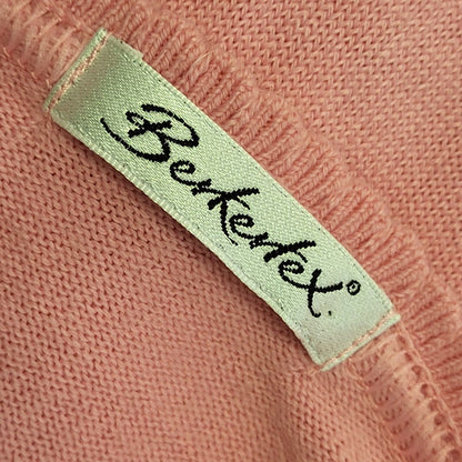 Berkertex Vintage 80s Pink Diamond Knit Cardigan UK Women's Size M / L