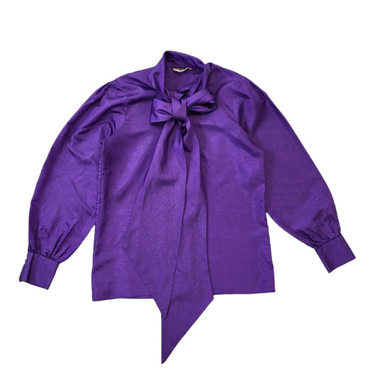Clythe Adelaide 80s Vintage Purple Button-Up Blouse Women's 10
