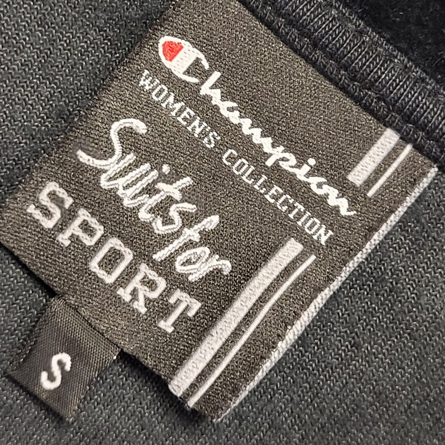 Champion  Y2K Black Full Zip Velour Tracksuit Jacket Women's UK Size Small
