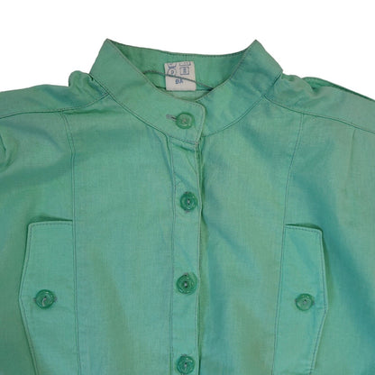 70s Vintage Pastel Green A-Line Daywear Dress Women's Size M 10