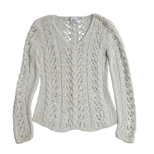 Next White V-Neck Mesh Vintage 90's Jumper UK Women's Size 12
