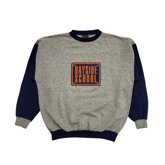 Bayside School Yomo Grey & Blue 90's Sweatshirt Uk Men's UK Size XL