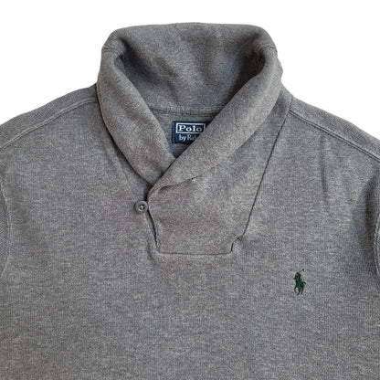 Polo Ralph Lauren Grey Roll Neck Vintage Y2K Jumper Men's UK L