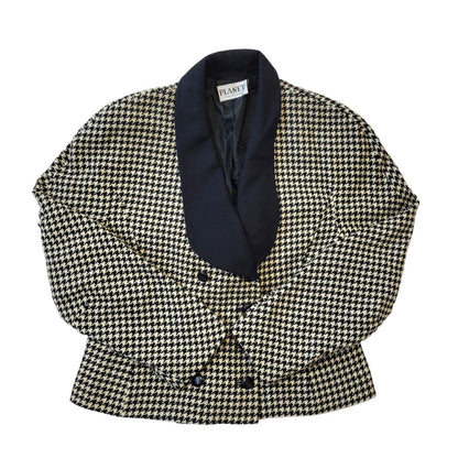 Planet 80s Vintage Black & White Blazer Jacket Women Jacket Size 14