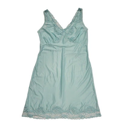 Textil 70s Vintage Light Blue Nightie Slip Dress Women's Size Large