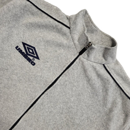Umbro Grey Vintage 90's Fleece Track Top Jacket UK Men's Size XL