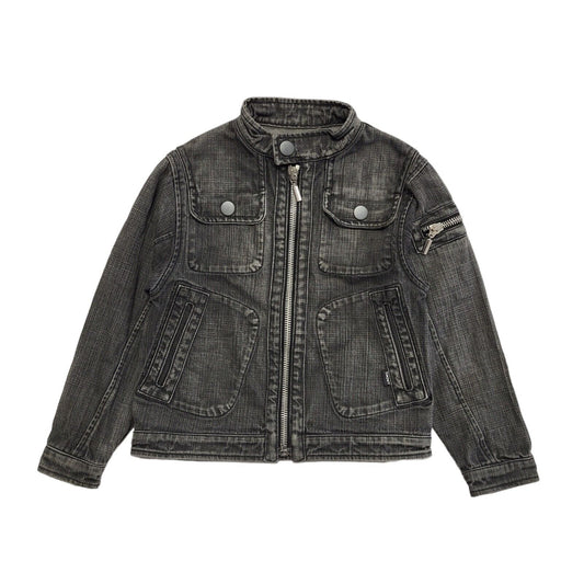 DKNY Grey Zipped Denim Jacket Uk Girl's Size Age 8 Years