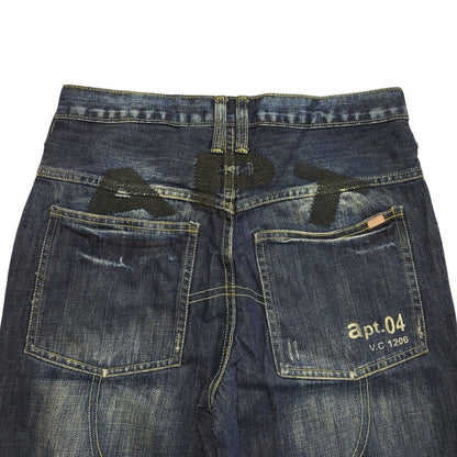 Apt 04 90s Dark Blue Straight Leg Denim Jeans Uk Men's Size S W30 L34