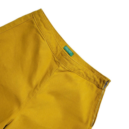United Colors Of Benetton 80's Yellow Wide Leg Jeans Womens UK 6 W24 L33