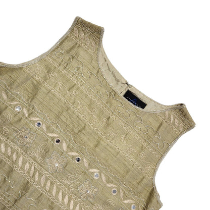 Anagram Vintage 90's Beige Sequin Sleeveless Top Womens UK Size 14