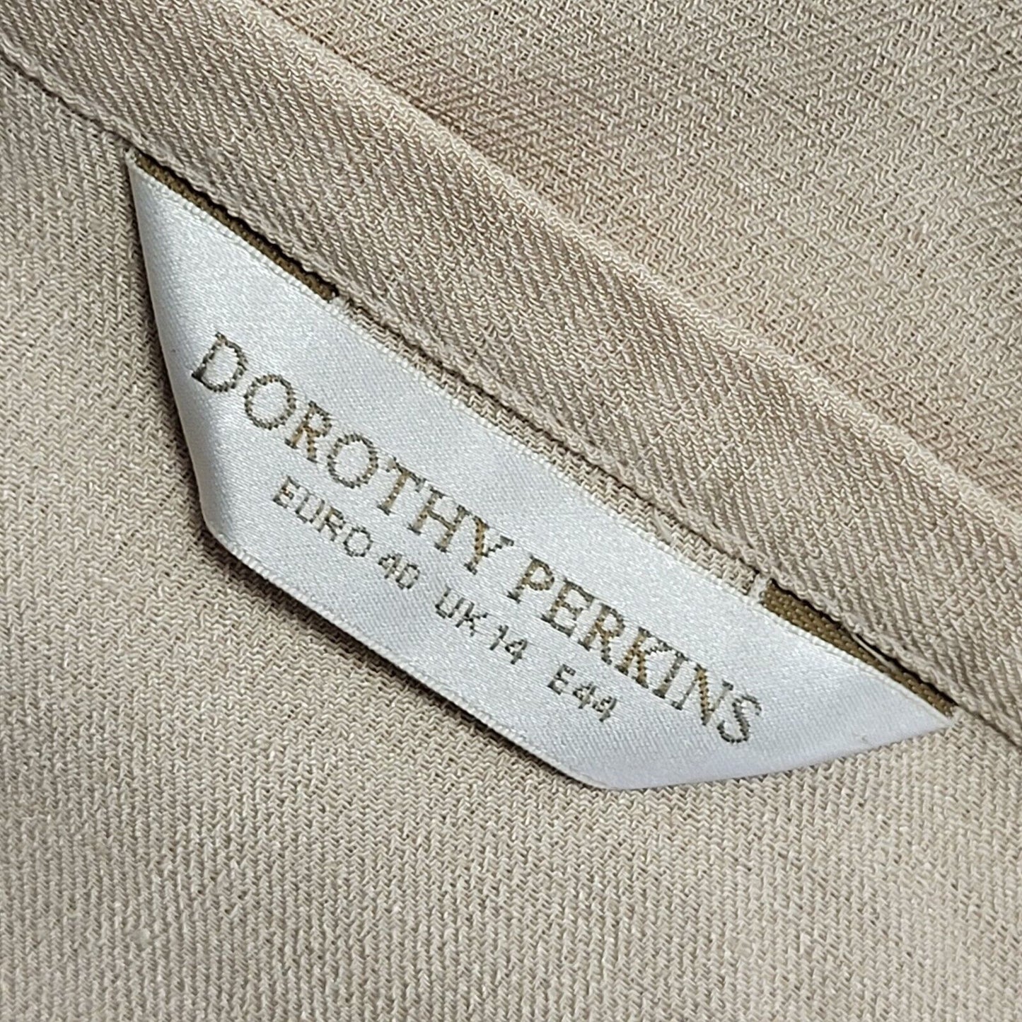 Dorothy Perkins 90s Beige Front Split Skirt Uk Women's Size 14 W32