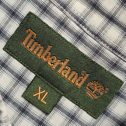 Timberland Vintage 90's Grey & Blue Checked Long Sleeve Shirt Mens UK XL