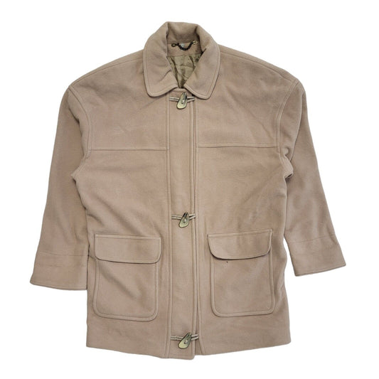 Berghaus 90s Vintage Beige Wool Button/Zip Coat Uk Women's Size 14