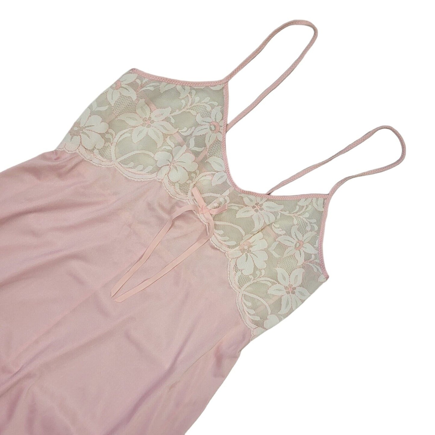 Vintage 90s Pink Sleeveless Night Dress Uk Women's Size 16