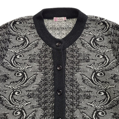 Sarah Dunnway Grey Black 80s Vintage Button Cardigan Uk Women's Size XL / XXL