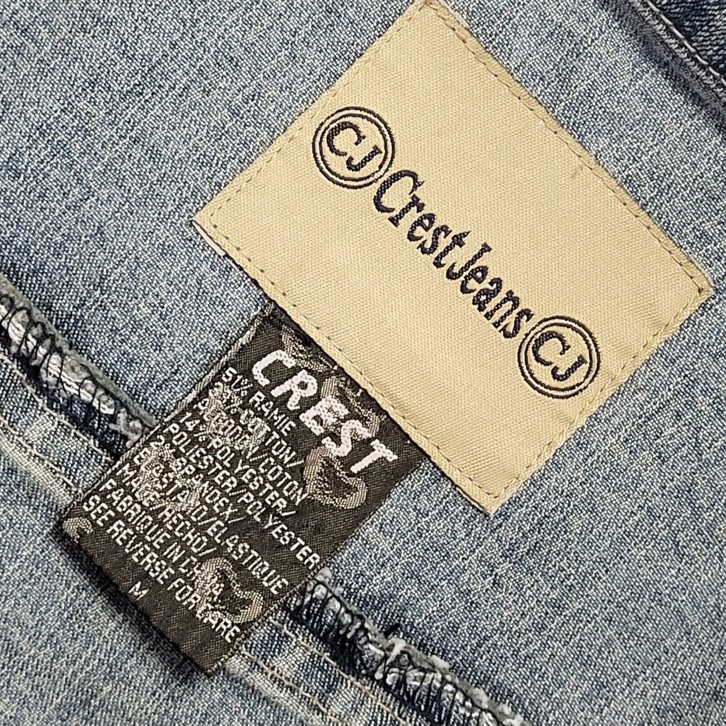 Crest Jeans Dark Blue 90s Vintage Button Denim Jacket Uk Women's Size M