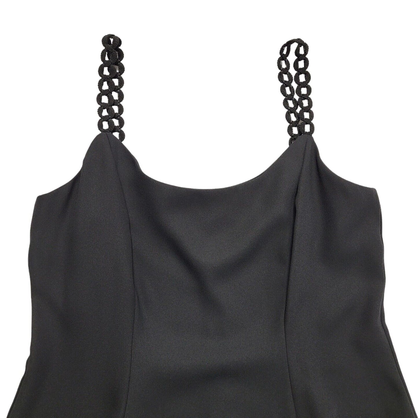 Vintage Bhs 90s Petites Black Fit & Flare Dress Womens BNWT  UK 16