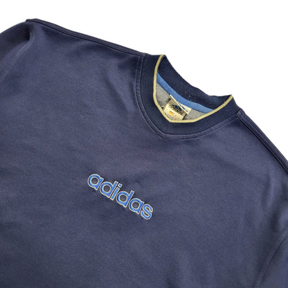 Adidas 90's Spell Out Navy Blue Crew Neck Sweatshirt Uk Men's UK Size S
