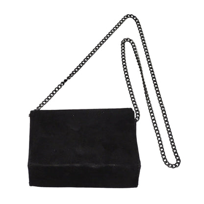 Dunn Black Clasp Faux Suede Gem Micro Hand Bag Uk Women's Size 6" x 5"
