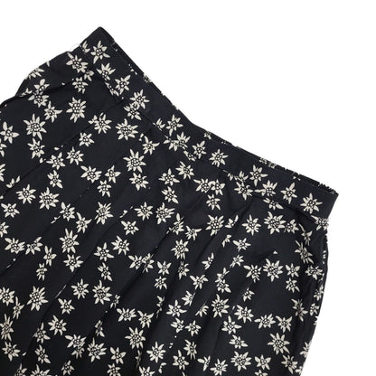 Marks and Spencer Vintage 90's Black Floral Pleated Midi Skirt Womens UK 14