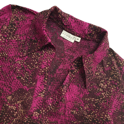 Hennes 90s Vintage Purple Long Sleeve Blouse Uk Women's Size Medium