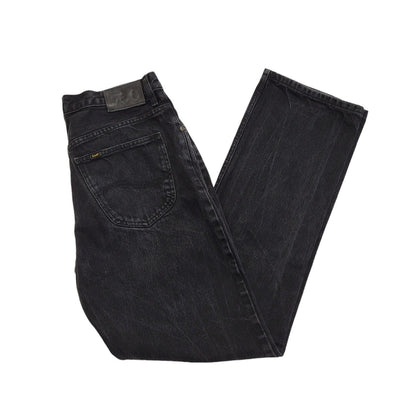 Lee Brooklyn Black Straight Denim Jeans Uk Women's Size 16 W34 L34