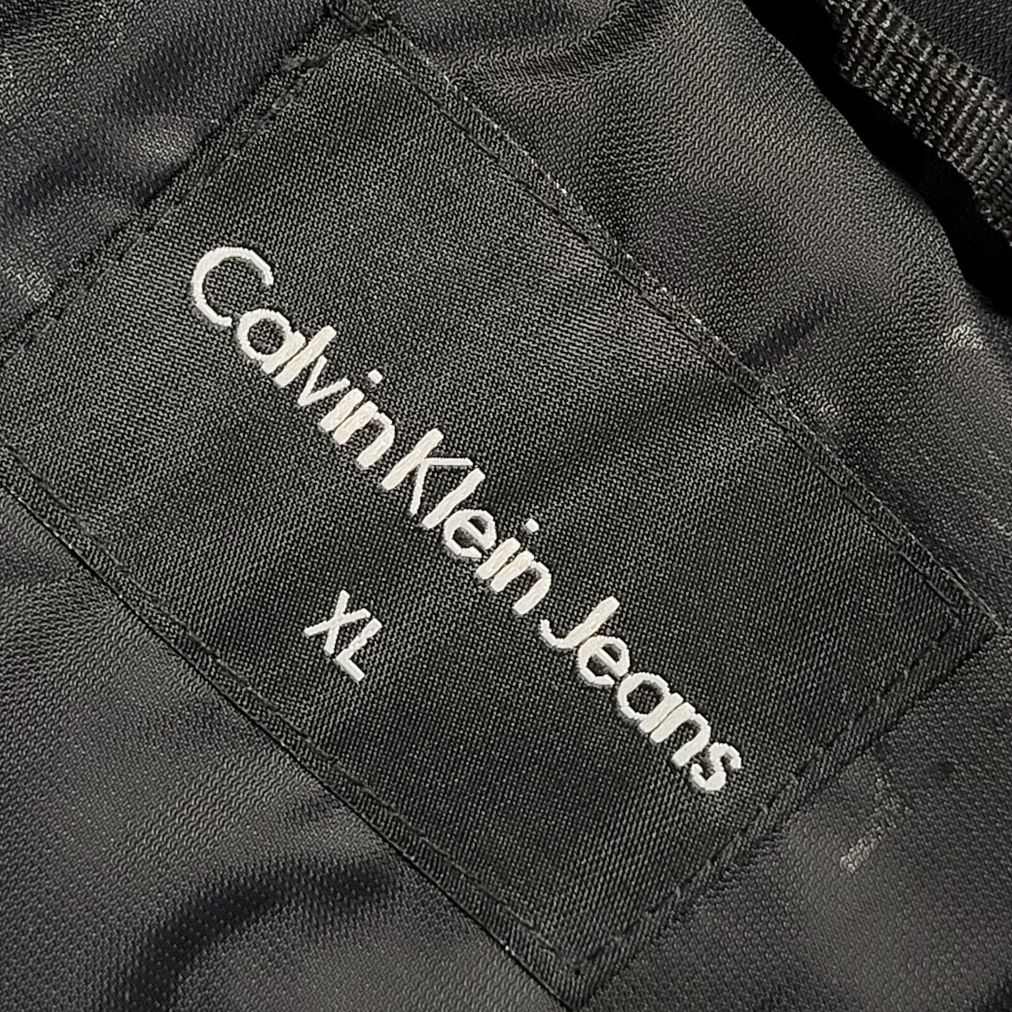 Calvin Klein Black Y2k Zipped Bomber Jacket Uk Men's Size XL
