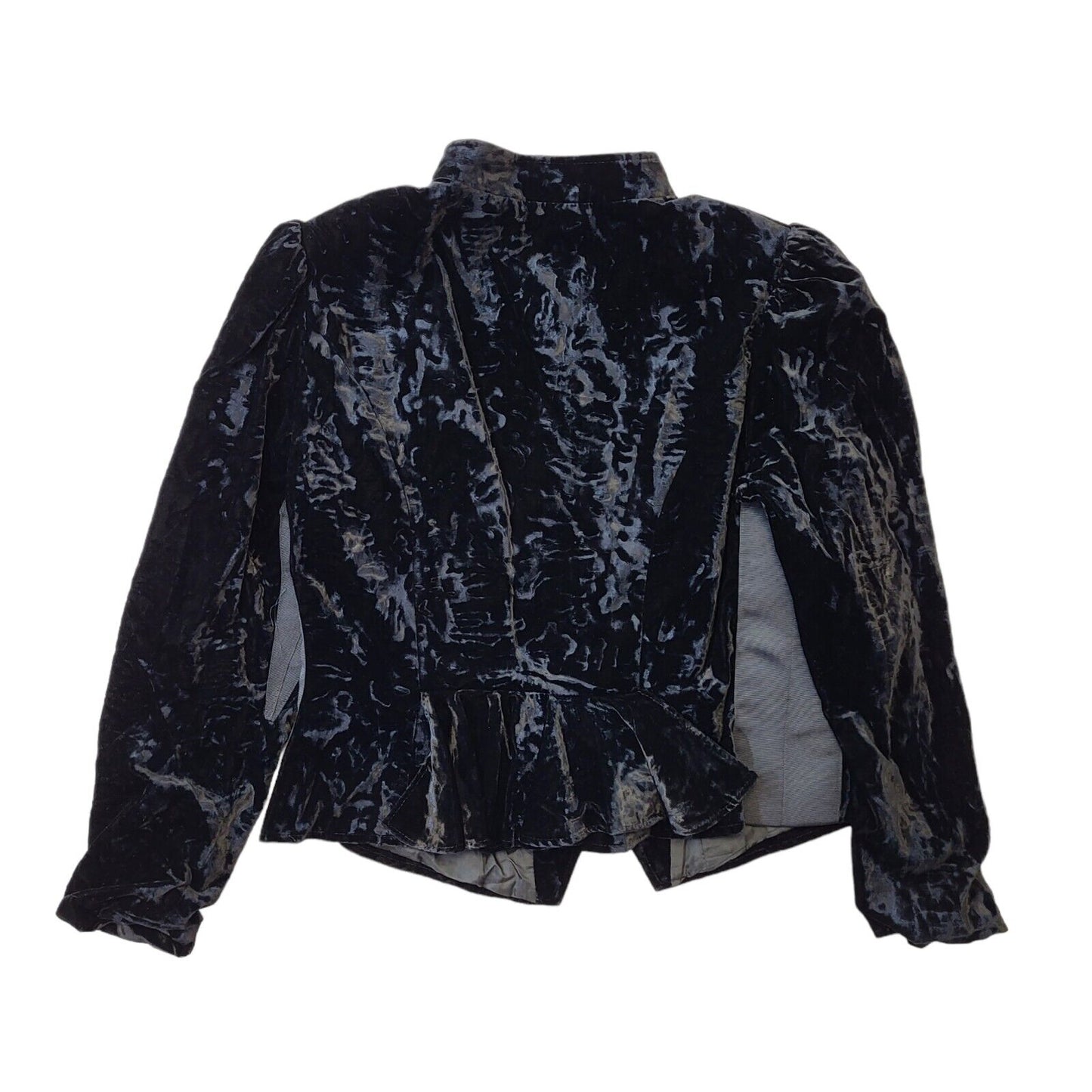 Nina Biasini 80s Vintage Black Velvet Button-Up Jacket Women's Size 14