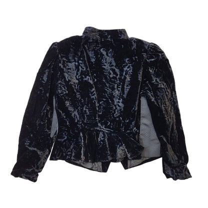 Nina Biasini 80s Vintage Black Velvet Button-Up Jacket Women's Size 14