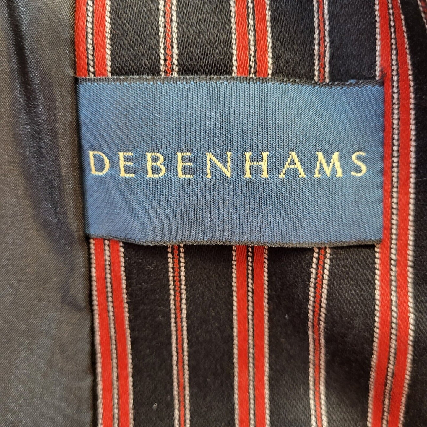 Debenhams 80s Vintage Black & Red Striped Button-Up Women's Jacket Size 14
