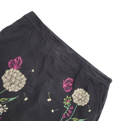 Vintage 80's Black & Pink Paisley Velvet Maxi Skirt Women's Size 12 W30