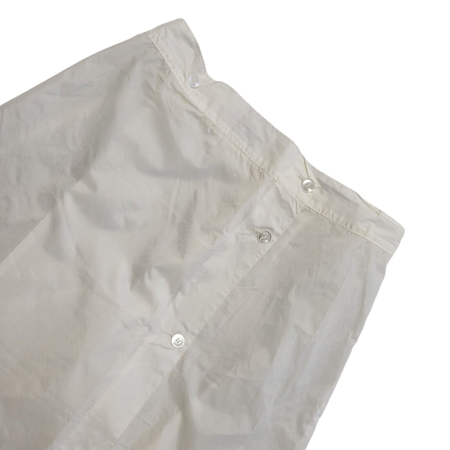 Nylontex Vintage 80's White Nylon Button Midi Skirt Womens UK Size 12 W29-30