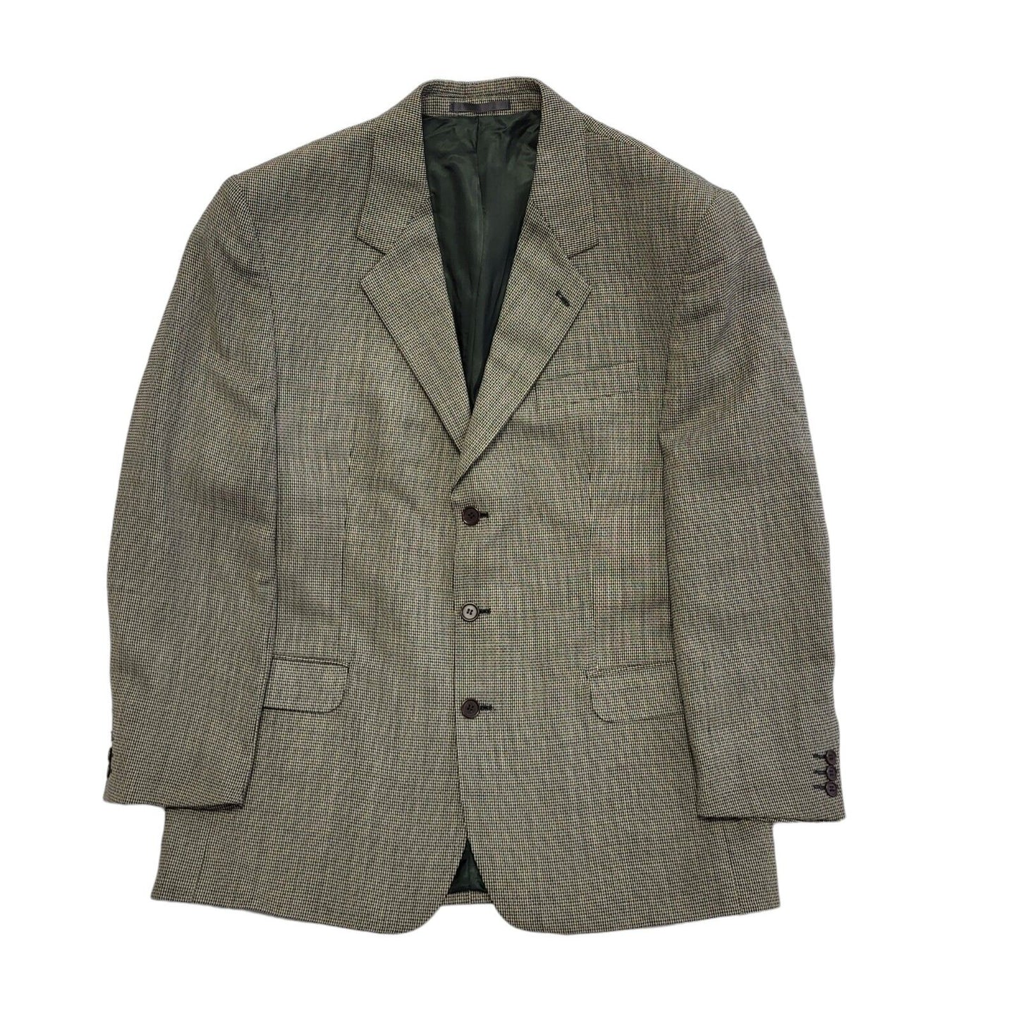 Next Vintage 80s Black/Grey Wool Suit Jacket Uk Men's Size XL 44"