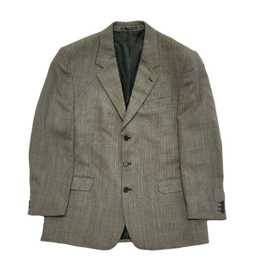 Next Vintage 80s Black/Grey Wool Suit Jacket Uk Men's Size XL 44"