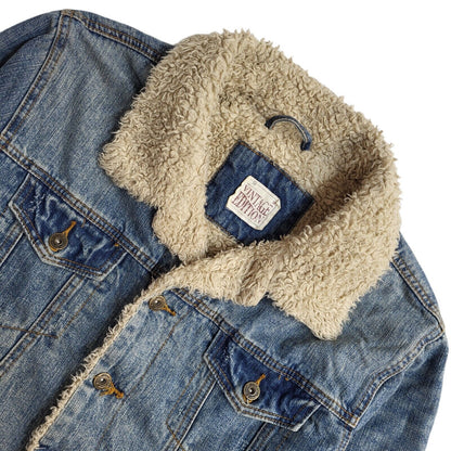 Vintage Edition Blue 80s Button Denim Jacket Uk Men's Size Small