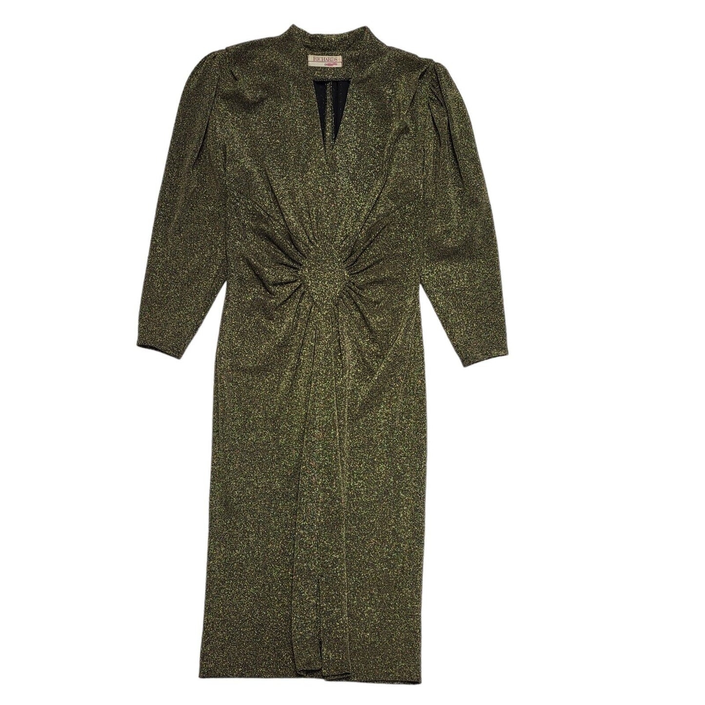 Richards 80s Vintage Gold Glitter Evening Party Dress Women's Size 10