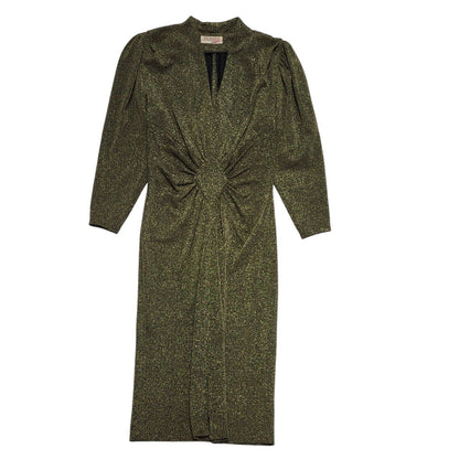 Richards 80s Vintage Gold Glitter Evening Party Dress Women's Size 10