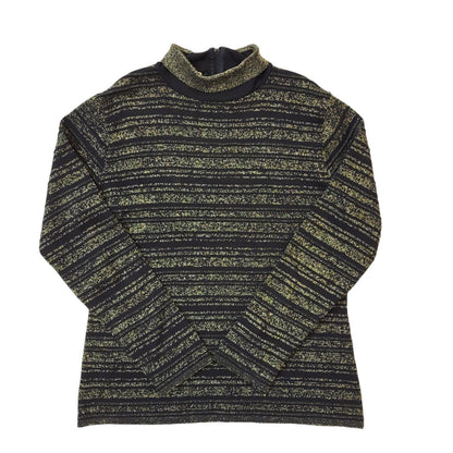 70s Vintage Hutchisons Black & Gold Roll Neck Jumper Women's Size M Eu 38
